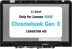 11.6" Screen Replacement for Lenovo 500E 300E Chromebook Gen 3 82JB 82JC 82J9 82JA 5D11C95890 5D11C95886 5D11C95891 5D11C95892 5D11C95893 5D11C95894 LCD Digitizer Assembly (Support Stylus/Pen Touch)