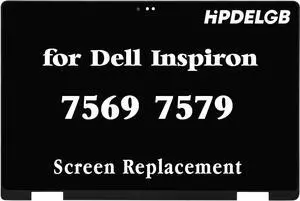 NUOLAISUN Replacement for Dell Inspiron 15 7569 7579 i7569 i7579 LCD Touch Screen Replacement Display Digitizer Assembly Bezel 40PIN FHD 1920x1080 IPS