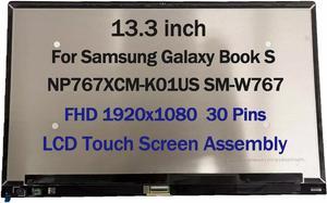 NUOLAISUN New For Samsung Galaxy Book S NP767XCM-K01US SM-W767 LCD Touch Screen FHD 1920X1080 30 Pin