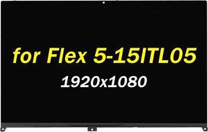 5D10S39643 Replacement for Lenovo IdeaPad Flex 5-15 LCD Display 5-15ITL05 5-15IIL05 5-15ALC05 82HV 81X3 82HT 5D10T77944 30pin FHD 1920x1080 15.6" LCD Touch Screen Digitizer Assembly with Bezel