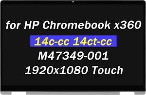 Replacement for HP Chromebook x360 14c-cc0013dx 14c-cc0047nr 14c-cc0060ng 14c-cc0000 14c-cc0xxx 14c-cc 14ct-cc M47349-001 FHD 1920x1080 30 Pin 14.0" LED LCD Non-Touch Screen Display Assembly