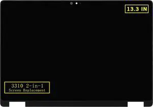 NUOLAISUN 13.3" Screen Replacement for Dell Latitude 3310 2-in-1 P95G P95G002 TG1WM 135WG RN9GF FHD 1920x1080 IPS LCD Display Touch Screen Digitizer Assembly with Bezel