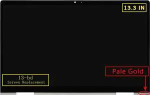 NUOLAISUN 13.3" Replacement for HP Envy x360 13-bd 13-bd1xxx 13-bd0063dx 13m-bd0023dx FHD 1080P IPS LCD Display Touch Screen Digitizer Assembly Bezel with Control Board 30Pin Non-OLED (Pale Gold)