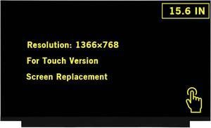 15.6" Screen Replacement for Lenovo ideapad 3-15IIL05 3-11L05 3-15IML05 3-15ITL05 3-15ADA05 81WE HD 1366x768 40Pin Touch LCD Display Screen Panel (81WE006KUS 00KVUS 00NKUS 000DUS 000EUS 0045US)