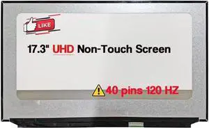 NUOLAISUN Replacement for Dell Precision 7760 P44E 7770 P115F 17.3" UHD 3840 * 2160 Non-Touch Screen LCD Display Panel (40 pins 120 HZ)
