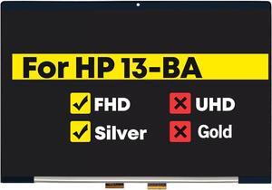 13.3" LCD Touch Screen Digitizer Assembly for HP Envy 13-BA 13T-BA 13T-BA100 13-BA1047WM 13-BA1060CA 13-BA0001CA 13-BA0010NR L96784-001 FHD 1920 * 1080 30Pin Silver Frame (Not 4K)