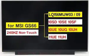 NUOLAISUN Screen Replacement LQ156M1JW03 LQ156M1JW09 for MSI GS66 10SD 10SE 10SF 10UE 10UG 10UH 11UE 11UH 15.6" FHD 1920 * 1080 40 Pins 240HZ Non-Touch LCD Display Panel