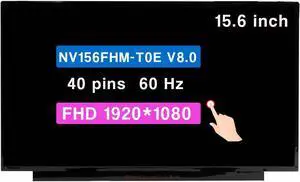 NUOLAISUN 15.6" LCD Touch Screen Replacement NV156FHM-T0E HW:V8.0 N156HCN-EBA BOE0947 CMN150F Display Panel FHD 1920(RGB)×1080 40Pins 60HZ