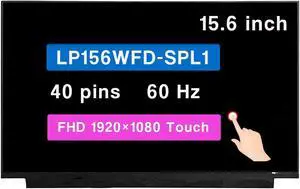 NUOLAISUN 15.6" LCD Screen Replacement LP156WFD(SP)(L1) LP156WFD-SPL1 Display Panel On Cell Touch 40pin FHD 1920x1080