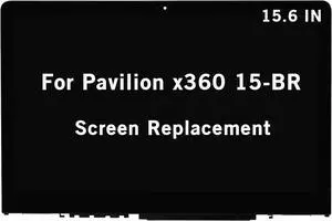 15.6" Screen Replacement for HP Pavilion x360 15-br 15-br000 15-br100 15-br010NR 15-br018NA 15-br052OD 15-br077NR 15-br080WM 15-BR095MS Series 925711-001 FHD 1920x1080 LCD Display Touch Screen