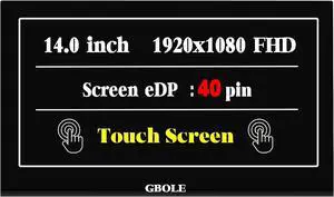 Replacement for HP Probook 440 G9 445 G9 for Dell Latitude 5440 5420 5400 LCD LED Screen Display Digitizer Panel M07094-001 N140HCN-E5B 40PIN FHD 1920x1080 (Touch Screen)