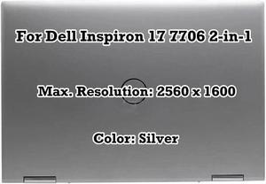 NUOLAISUN 17" Replacement for Dell Inspiron 17 7706 2-in-1 QHD 2560×1600 LCD Touch Screen Assembly Display Complete Silver