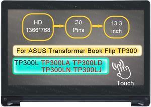 13.3" LCD Touch Screen Replacement Digitizer Assembly for ASUS Transformer Book Flip TP300 TP300L TP300LD Series with Bezel 30 pin (HD 1366 * 768 On-Cell Touch)