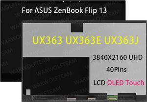 NUOLAISUN Replacement for ASUS ZenBook Flip 13 UX363 UX363E UX363EA UX363J UX363JA 13.3inch OLED LCD Display Touch Screen Digitizer Assembly(Non-Bezel) (3840X2160 4K OLED)