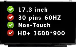 17.3" Screen Replacement Compatible with ASUS Vivobook M712U HD+ 1600x900 30 pins LCD Non-Touch Display Panel (Not for Touch)