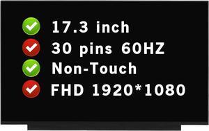 NUOLAISUN 17.3" Screen Replacement Compatible with Lenovo IDEAPAD 3 81W5 Series FHD 1920 * 1080 30 pins LCD Non-Touch Display Panel (Not for HD+)