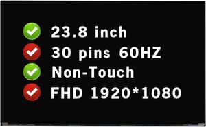 Replacement for Dell MV238FHM-N20 CWWCP 0CWWCP WCRJP 0WCRJP LED LCD Screen Panel Replacement 23.8" FHD