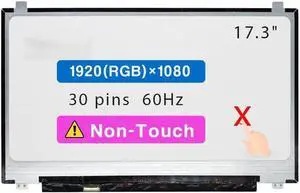 17.3" Screen Replacement for Dell Precision 17 7710 7720 7730 7740 LCD Display Panel 30 pin 60Hz (FHD 1920x1080 Non-Touch)