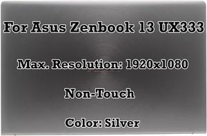 Display Complete 13" Replacement for ASUS Zenbook UX333 UX333F UX333FA UX333FN U3300 U3300FN FHD 1920x1080 LCD LED Screen Non-Touch Assembly Silver