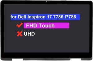 17.3" LCD Touch Screen Digitizer Assembly for Dell Inspiron 17 7786 I7786 P36E 2VYMR 02VYMR 7WK01 07WK01 FDXPW 0FDXPW FHD 1920 * 1080 with Bezel (Support Stylus)