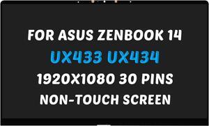 Replacement for Asus ZenBook 14 UX434 UX433 LCD Screen UX433F UX433FA UX434F UX434FL UX433FA-DH74 UX433FN UX433FN-IH74 FHD 1920x1080 14.0 inch LED Display Assembly (for Non-Touch Screen Only)