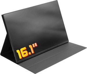 16" Portable Monitor,1080P Gaming Monitor Ultra-Slim IPS, Support FHD+ HDR Plug&Play Built-in for Laptop, Phones, Tablet, Desktop, Mac PS5/4, Xbox, Switch,Display Speaker with/Bracket