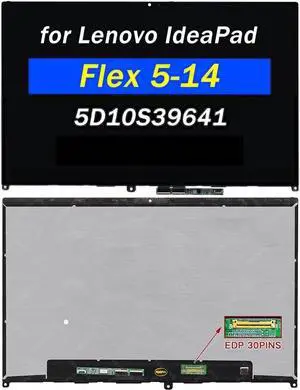NUOLAISUN Replacement 5d10s39641 for Lenovo IdeaPad Flex 5-14 5-14ARE05 5-14IIL05 81X2 81WS Series FullHD IPS LCD Display Touch Digitizer Assembly Bezel
