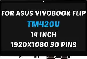 NUOLAISUN Replacement for ASUS VivoBook Flip 14 TM420 LCD Screen TM420I TM420U TM420IA TM420UA Series 1920x1080 14.0 inch LED Screen Display Panel