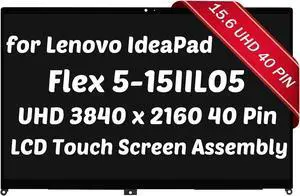 NUOLAISUN 15.6" LCD Touch Screen Display Replacement Assembly with Bezel for Lenovo 5-15ITL05 82ht 5d10t73217 Ne156qum-n55 V3.0 UHD 4K 3840X2160 (Not for FHD)