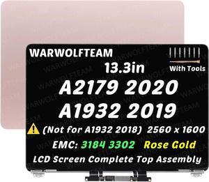 NUOLAISUN Screen Replacement Compatible with MacBook Air A2179 2020 Year EMC 3302 EMC3302 Retina LCD Display Assembly 13.3 2560x1600 (Rose Gold)