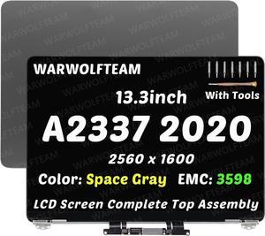 NUOLAISUN Replacement for MacBookAir10,1 MacBook Air 13" M1 2020 A2337 EMC 3598 MGN63 MGN93 MGND3 MGN73 MGNA3 MGNE3 13.3 inches 2560x1600 Full LCD Screen Complete Top Assembly (Space Gray)