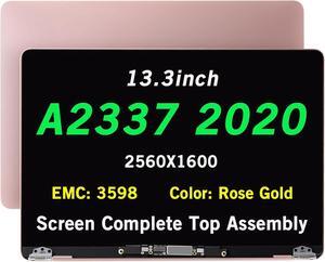 NUOLAISUN Replacement for MacBookAir10,1 MacBook Air 13" M1 2020 A2337 EMC 3598 MGN63 MGN93 MGND3 MGN73 MGNA3 MGNE3 13.3 inches 2560x1600 Full LCD Screen Complete Top Assembly (Gold)