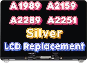 NUOLAISUN Screen Replacement Compatible with MacBook Pro A1989 A2159 A2289 A2251 2018 2019 2020 Year 13.3" Retina LCD Display Assembly EMC 3214 3358 3301 3456 3348 2560x1600 (Silver)