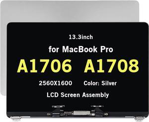 NUOLAISUN LCD Screen Replacement for MacBook Pro 13" A1706 A1708 Late 2016 Mid 2017 13.3" Retina LCD Display Screen Complete Full Assembly Repair P/N: 661-05323, 661-07970 (Silver)