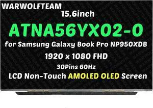 NUOLAISUN Compatible with ATNA56YX02-0 ATNA56YX02 SDC4159 15.6inch 1920 x 1080 FHD 30Pins 60Hz 107% NTSC 100% of sRGB LCD AMOLED OLED Display Screen Replacement Panel(Non-Touch)