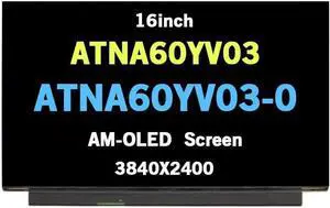 NUOLAISUN Compatible with ATNA60YV03 ATNA60YV03-0 16inch 3840X2400 AM-OLED LCD LED Display Screen Replacement Panel 9Y5DM 09Y5DM(Non-Touch)