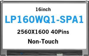 NUOLAISUN Screen Replacement for LG Gram 16 16Z90P 16T90P 16inch 2560X1600 40Pins 60Hz LCD LED Screen Display Panel IPS 98% NTSC 100% of sRGB(Non-Touch)