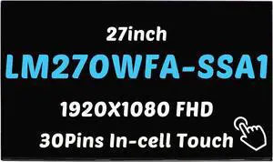 NUOLAISUN Screen Replacement for HP 27-D 27-D0014 27-D0031 27inch 1920X1080 FHD 30Pins 60Hz LCD LED IPS 79% NTSC 100% of sRGB Screen Display Panel L75162-281(in-Cell Touch)
