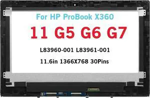 NUOLAISUN 11.6in LCD HD 30Pins Screen Digitizer Replacement Display Bezel and Touch Controllar Boaed Assembly Compatible with HP ProBook X360 11 G5 G5-EE G6 G6-EE G7 G7-EE L83960-001 L83961-001