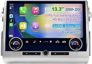 NUOLAISUN Replacement for Toyota FJ Cruiser Radio Upgrade 2007-2022, Silver 13.3" Android Head Unit TS10, 4+32G, Wireless CarPlay & Android Auto, GPS Navigation, AHD Backup Camera