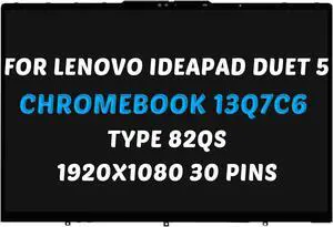 Replacement for Lenovo IdeaPad Duet 5 Chromebook 13Q7C6 (Type 82QS) 5D10S39728 5D10S39729 LCD Screen LED + Bezel Display Assembly FullHD 1920x1080 OLED 13.3 inch 30 Pins 60Hz (for Touch Screen Only)