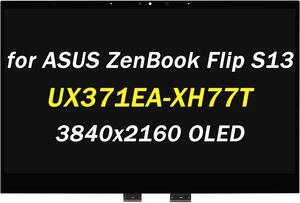 NUOLAISUN UX371EA Replacement for ASUS ZenBook Flip S13 OLED UX371EA-XH77T LCD Display UX371 UX371E UX371EA-XB76T UX371EA-XH76T 13.3" UHD 4K 3840x2160 OLED LCD Touch Screen Digitizer Assembly
