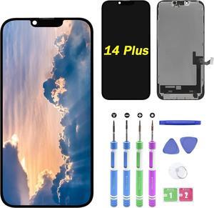 NUOLAISUN New Replacement for iPhone 14 Plus Compatible with Model A2632 A2885 A2886 A2887 A2888 6.7 Inch LCD Screen Digitizer Full Complete Frame Assembly with Repair Tools in