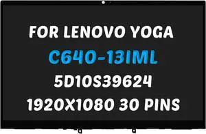 Replacement for Lenovo Yoga C640-13IML Type 81UE 81XL 81UE001GUS 81UE001PUS 81UE001FUS FullHD 1920x1080 13.3" 30 Pins 60Hz LED LCD Screen Display Digitizer Assembly (for Touch Screen Only)