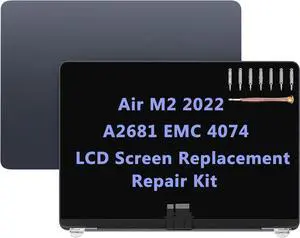NUOLAISUN Screen Replacement 13.6" for MacBook Air M2 2022 A2681 EMC 4074 LCD Screen Display Complete Top Assembly (Midnight/Blue)