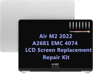 NUOLAISUN Screen Replacement 13.6" for MacBook Air M2 2022 A2681 EMC 4074 LCD Screen Display Complete Top Assembly (Silver)