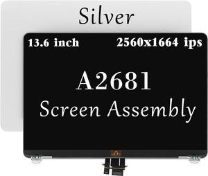NUOLAISUN A2681 LCD Screen Replacement for MacBook Air M2 13.6" A2681 EMC 4074 MLXW3 MLXX3 MLXY3 MLY03 MLY13 MLY23 MLY33 MLY43 Full LED LCD Screen Display Assembly (Silver)