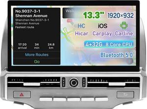NUOLAISUN Stereo Radio Dash Kit for Toyota 4Runner Radio 2009-2022, Silver Upper 13.3" Android Head Unit TS10, 4+32G, Wireless CarPlay & Android Auto GPS Navigation AHD Backup Camera