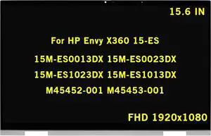 NUOLAISUN 15.6" Replacement for HP Envy X360 15-ES 15M-ES0013DX 15M-ES0023DX 15M-ES1023DX 15M-ES1013DX M45452-001 M45453-001 1080P IPS LCD Display Touch Screen Digitizer Assembly with Bezel