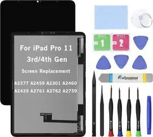 NUOLAISUN 11" Touch Screen Replacement for iPad Pro 11 3rd 4th Gen 2021 A2377 A2459 A2301 A2460 2022 A2435 A2761 A2762 A2759 LCD Display Glass Touch Digitizer Premium Kit with Tools